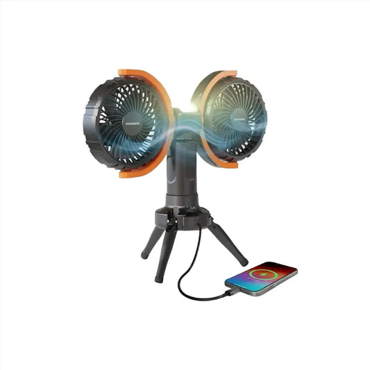 بورودو - مروحة متذبذبة ثنائية الرأس (8000 مللي أمبير/ساعة)